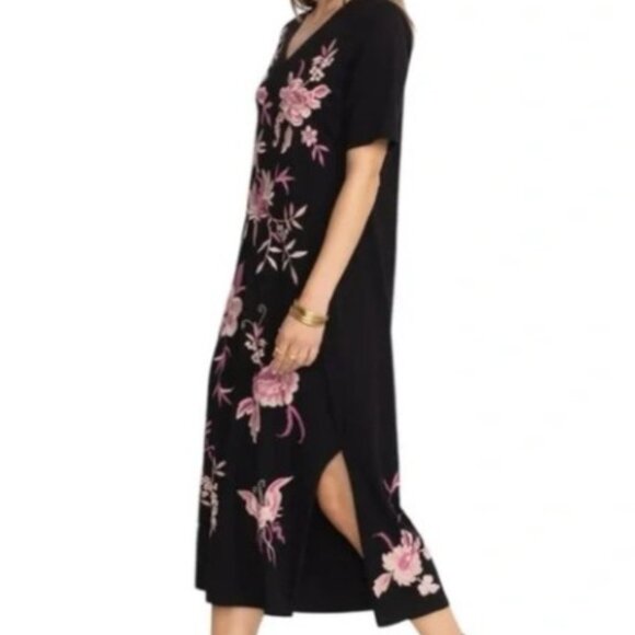 Johnny Was-TRAPUNTO V-NECK KNIT DRESS - ROSALY-PXXL - Picture 2 of 3